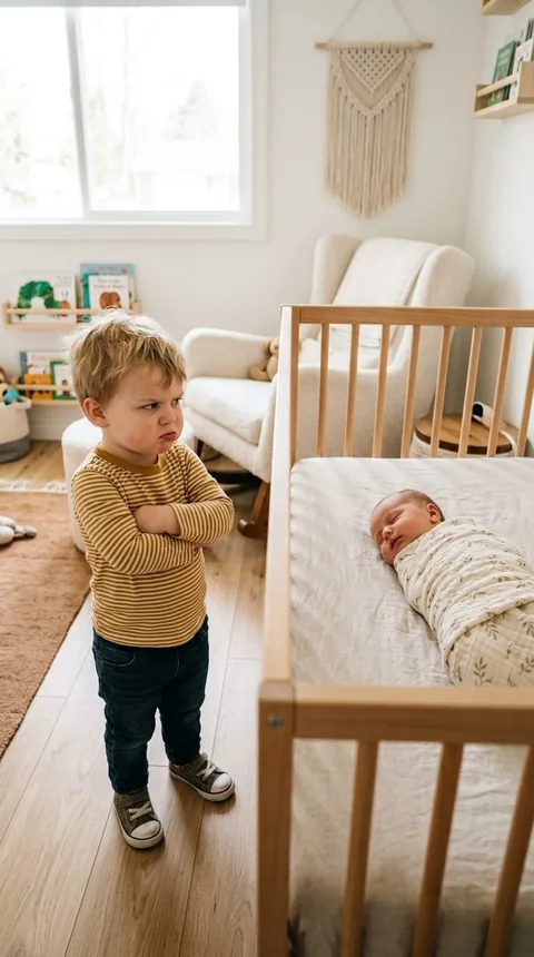 Angry Toddler vs Newborn Rivalry